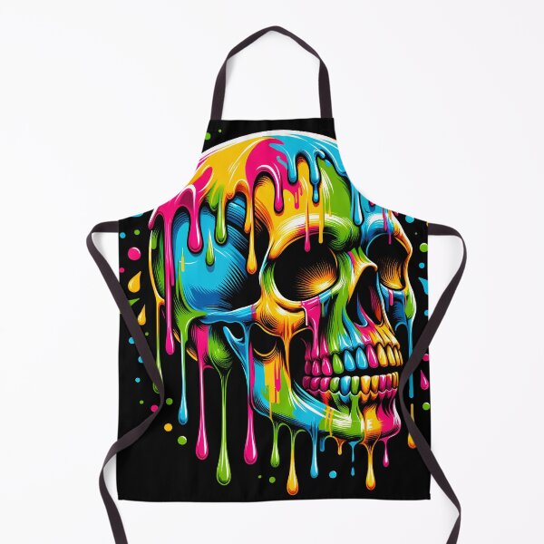 Item preview, Chromatic Cascade: Vibrant Skull Artwork designed and sold by inkArtistryfine.