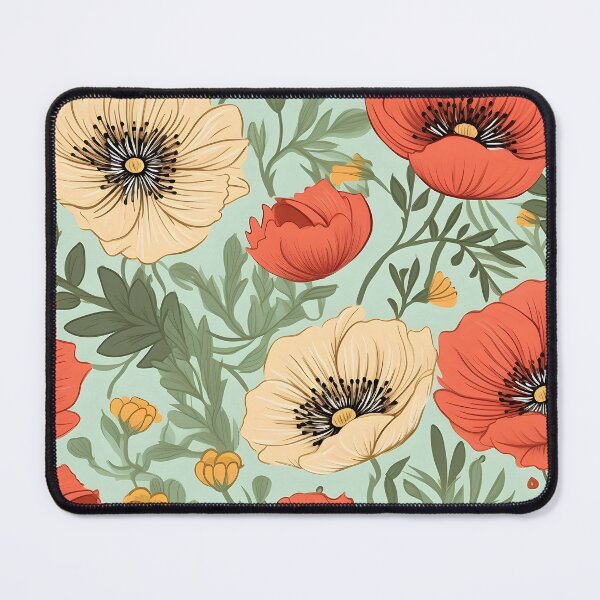 Item preview, Serene Poppy Floral Pattern designed and sold by inkArtistryfine.