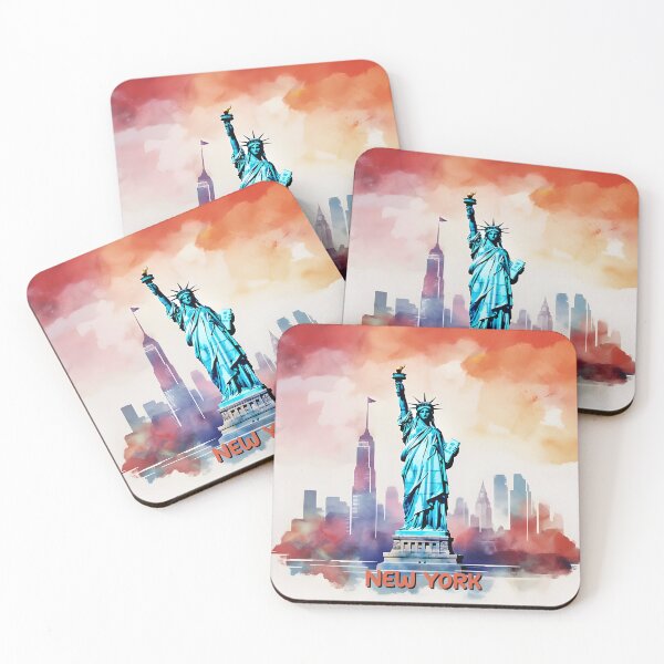 Item preview, Liberty's Dusk: Vibrant New York Silhouette designed and sold by inkArtistryfine.