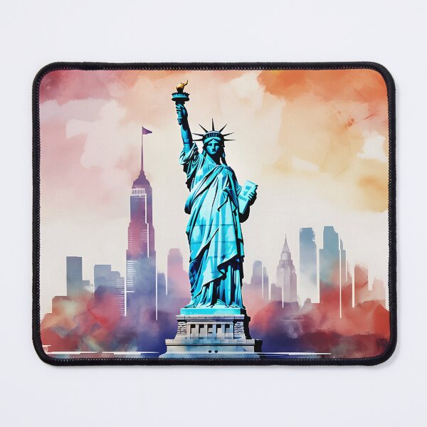 Item preview, Liberty's Dusk: Vibrant New York Silhouette designed and sold by inkArtistryfine.