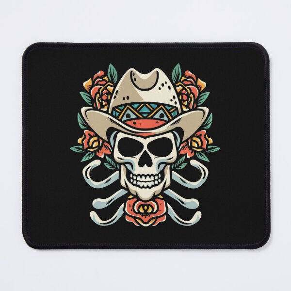 Item preview, American Traditional Cowboy Skull Tattoo designed and sold by Goku Creations.