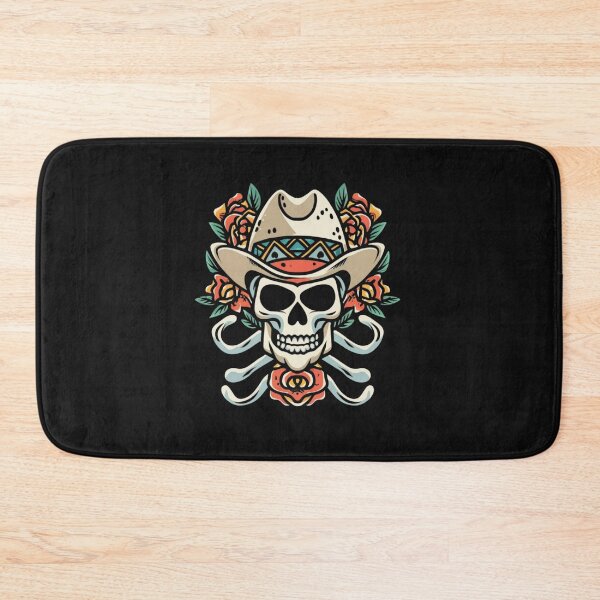 Item preview, American Traditional Cowboy Skull Tattoo designed and sold by Goku Creations.