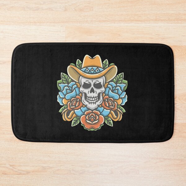 Item preview, American Traditional Cowboy Skull Tattoo designed and sold by Goku Creations.