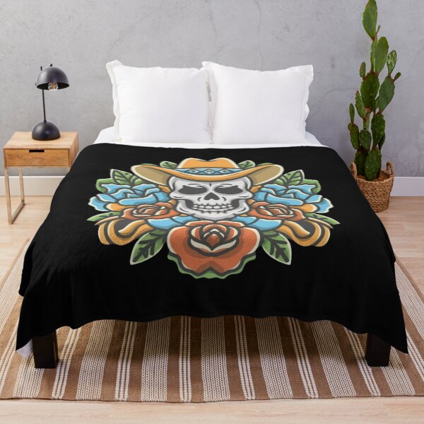 Item preview, American Traditional Cowboy Skull Tattoo designed and sold by Goku Creations.