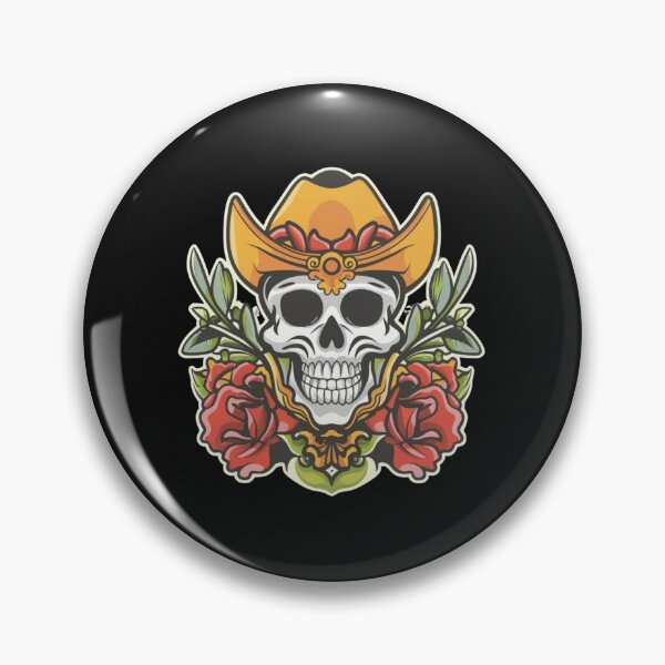Item preview, American Traditional Cowboy Skull Tattoo designed and sold by Goku Creations.