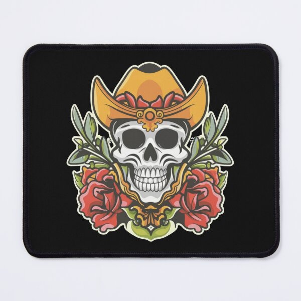 Item preview, American Traditional Cowboy Skull Tattoo designed and sold by Goku Creations.