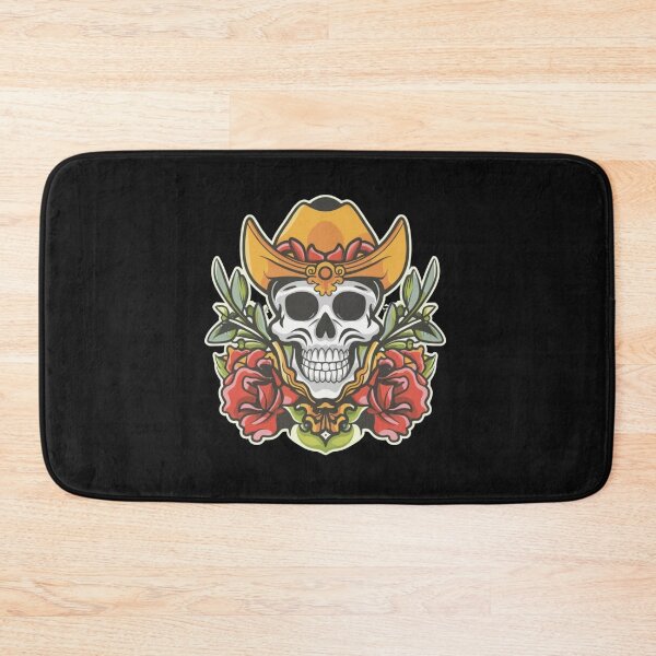 Item preview, American Traditional Cowboy Skull Tattoo designed and sold by Goku Creations.