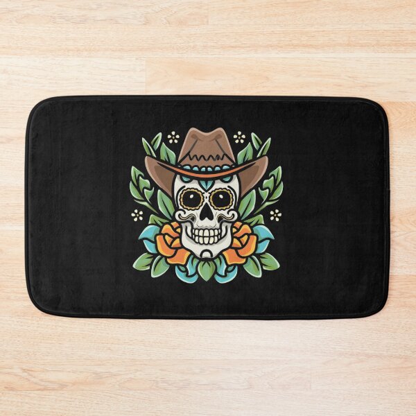 Item preview, American Traditional Cowboy Skull Tattoo designed and sold by Goku Creations.