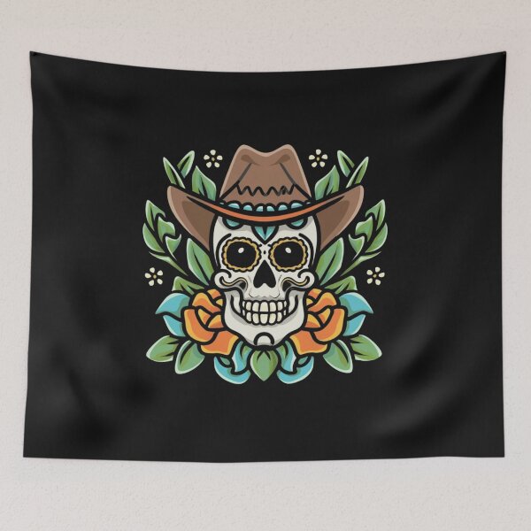 Item preview, American Traditional Cowboy Skull Tattoo designed and sold by Goku Creations.