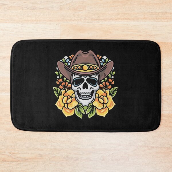 Item preview, American Traditional Cowboy Skull Tattoo designed and sold by Goku Creations.