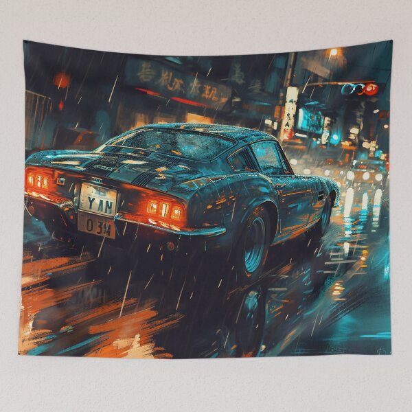 Item preview, Midnight Drizzle: The Classic Racer's Wet City Sprint designed and sold by oanaunciuleanu.