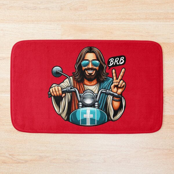 Item preview, BRB meme Jesus is coming soon Motorbike  designed and sold by plushism.