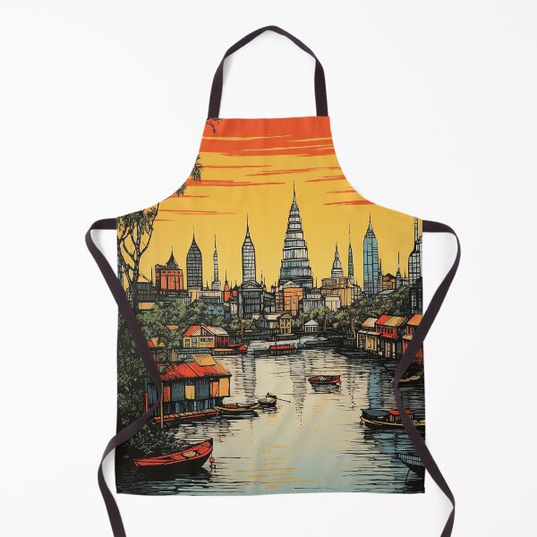 Item preview, Bankok city colorful travel vintage graphic designed and sold by wonderfulpark.