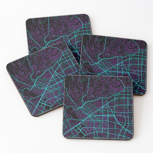 Item preview, Beverly Hills California City Map - Neon Fantasy designed and sold by StylishStacks.