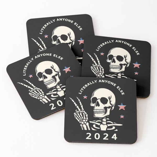 Item preview, Literally Anyone Else 2024 Election Funny Skeleton designed and sold by CreepyCornerArt.