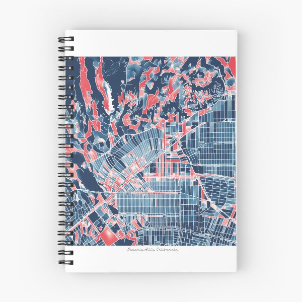 Item preview, Beverly Hills California City Map - Red-Blue Duotone designed and sold by StylishStacks.