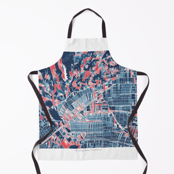 Item preview, Beverly Hills California City Map - Red-Blue Duotone designed and sold by StylishStacks.