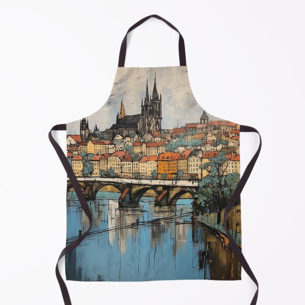 Item preview, Prague city colorful travel vintage graphic designed and sold by wonderfulpark.