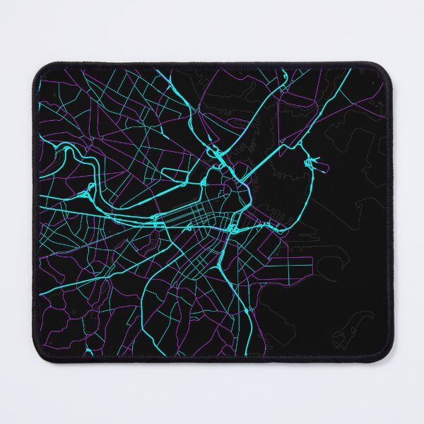 Item preview, Boston Massachusetts City Map - Neon Fantasy designed and sold by StylishStacks.