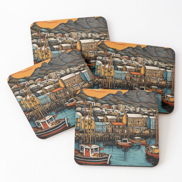 Item preview, Cape Town city colorful travel vintage graphic designed and sold by wonderfulpark.