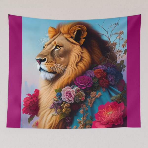 Item preview, Lion flower power designed and sold by Kosm1kuniverse.