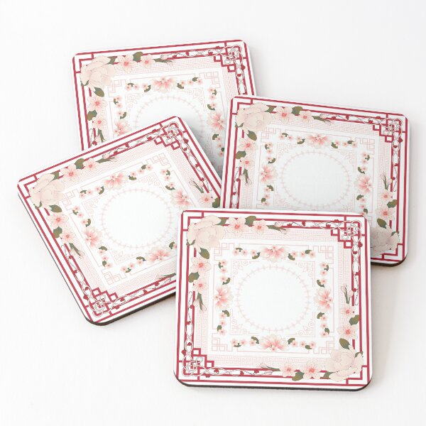 Item preview,  Scarf with cherry blossom pattern on a white background, Chinese style. Beautiful red and pink patterns designed and sold by APHIDAT-TA.