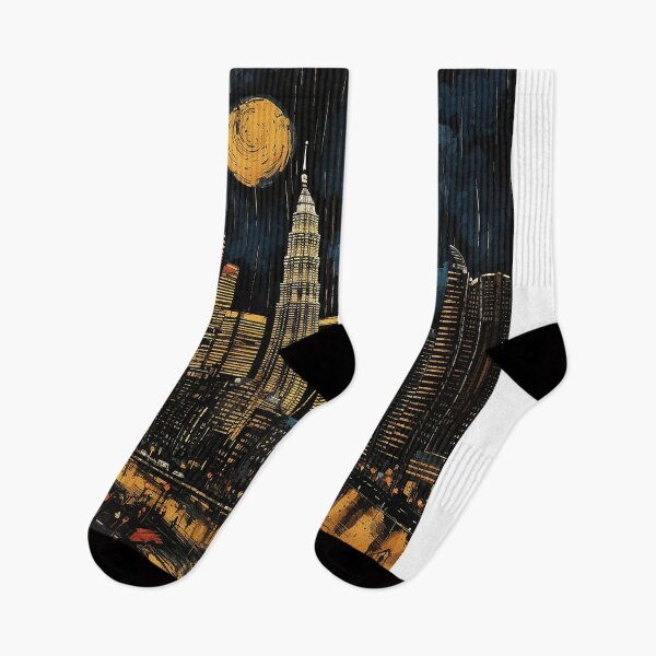 Item preview, Kuala Lumpur city colorful travel vintage graphic designed and sold by wonderfulpark.