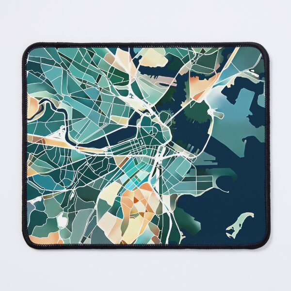 Item preview, Boston Massachusetts City Map - Lush Green designed and sold by StylishStacks.