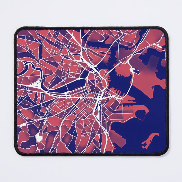 Item preview, Boston Massachusetts City Map - Red-Blue Duotone designed and sold by StylishStacks.