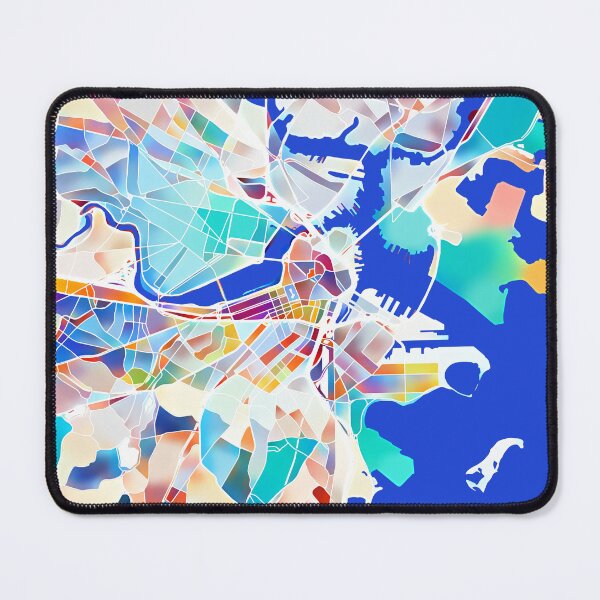 Item preview, Boston Massachusetts City Map - Tropical Rainbow Scheme designed and sold by StylishStacks.