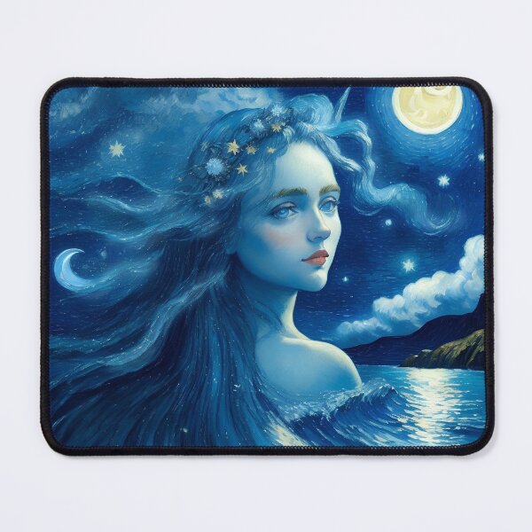 Item preview, Blue Starry Night Greek Sea Goddess Art #62 designed and sold by Scarlet Swan.