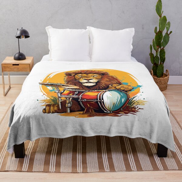 Item preview, Lion Playing Drums designed and sold by MerchBySabby.