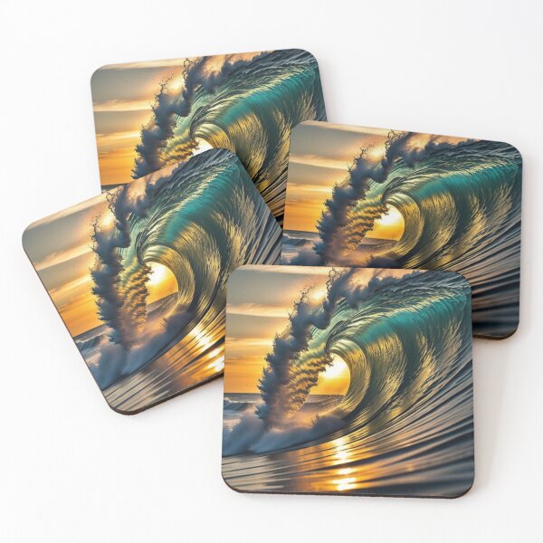 Item preview, Large Wave at Sunset | Stunning Ocean designed and sold by gallofoto.