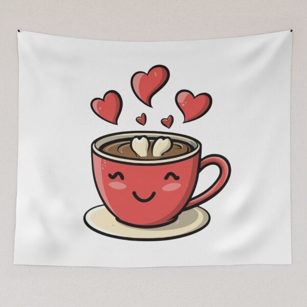Item preview, A cup of coffee with hearts drawn on the foam designed and sold by QuirkyQuotables.