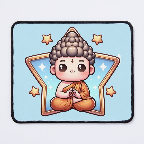 Item preview, Buddah Meditating Cartoon designed and sold by PickledjoArt.