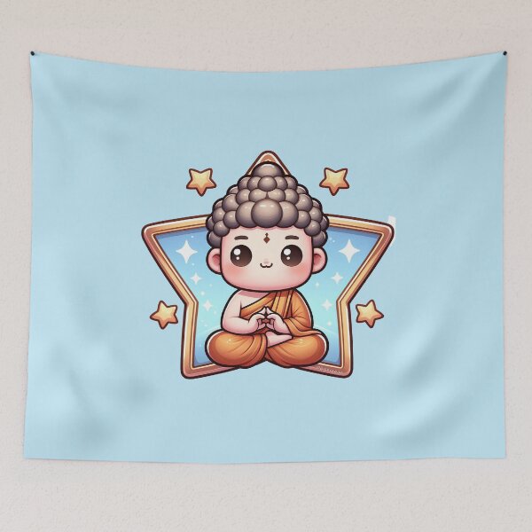 Item preview, Buddah Meditating Cartoon designed and sold by PickledjoArt.
