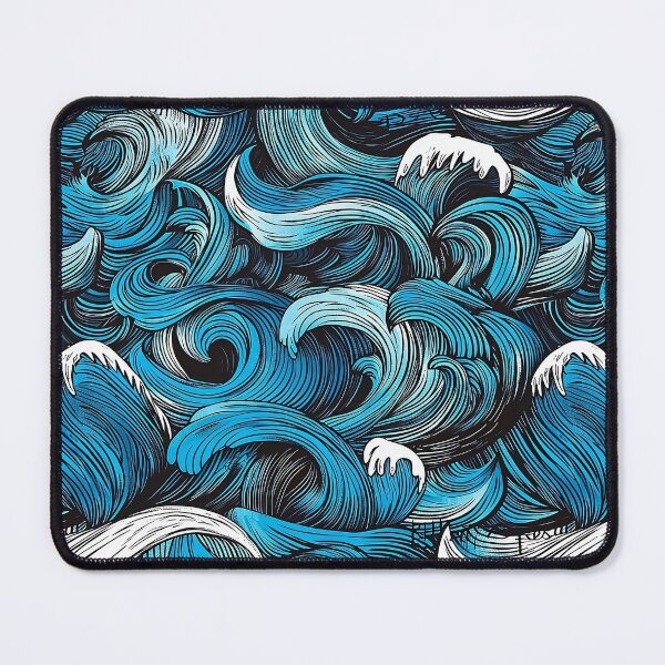 Item preview, Deep blue See waves patter. Abstract waves with bold lines designed and sold by FloralZoo.