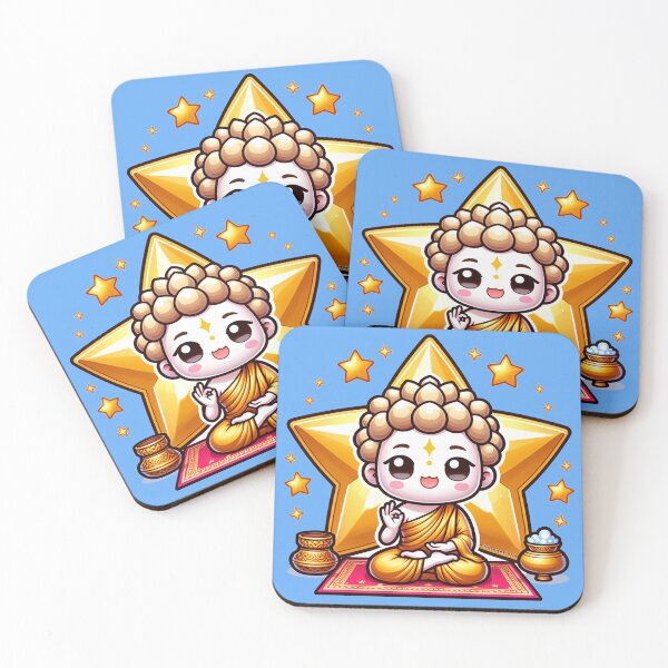 Item preview, Vidyaraja in Gold -  Buddah Meditating Cartoon designed and sold by PickledjoArt.