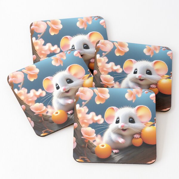 Item preview, kawaii mouse eats peaches designed and sold by Mauswohn.