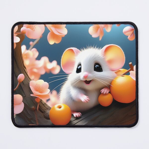 Item preview, kawaii mouse eats peaches designed and sold by Mauswohn.