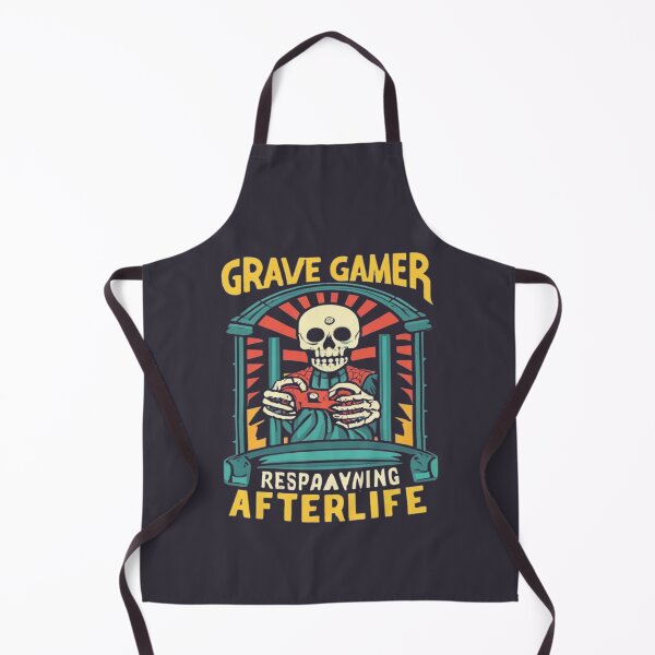 Item preview, Grave Gamer, a skeleton playing video games on a tombstone Retro Vintage Whimsical designed and sold by UrbanGraphixs.