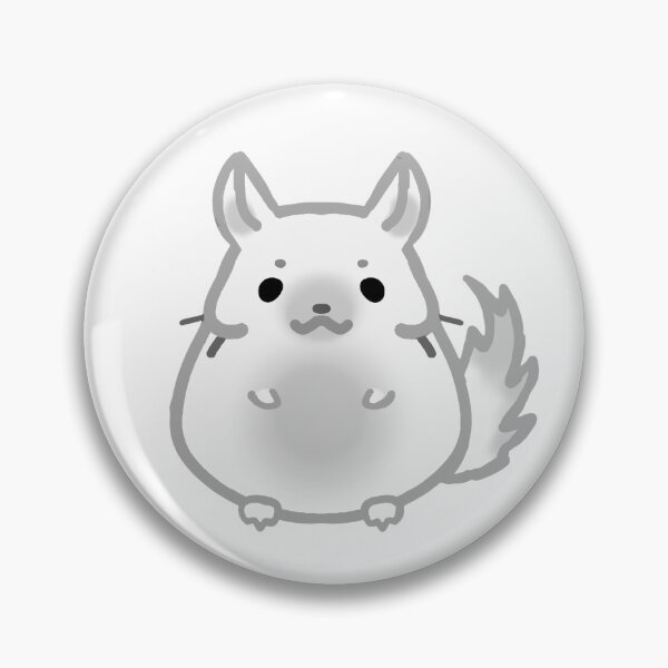 Item preview, White and gray chinchilla (white background) designed and sold by FlowMinnow.