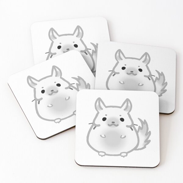 Item preview, White and gray chinchilla (white background) designed and sold by FlowMinnow.