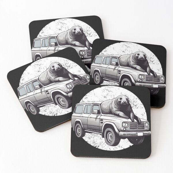 Item preview, Neil the Seal Tasmania Elephant seal with a car designed and sold by CyberArtistOne.