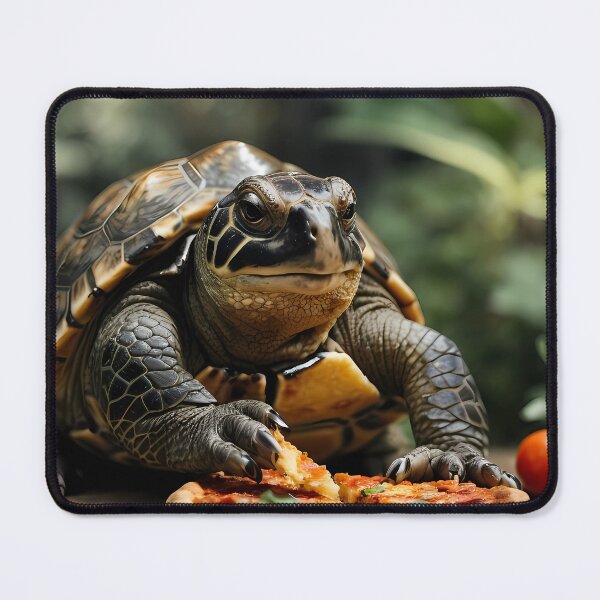 Item preview, A turtle eats a piece of pizza designed and sold by CreativeSparkzz.