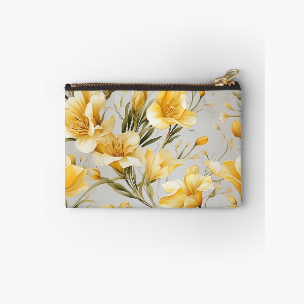 Item preview, Freesia Tile 02: Sun-Kissed Trumpets, Whispering on the Breeze in Ivory, Gold, and Fire, Dancing in Clusters, Dripping Sweet Perfume designed and sold by TheBrainArt.