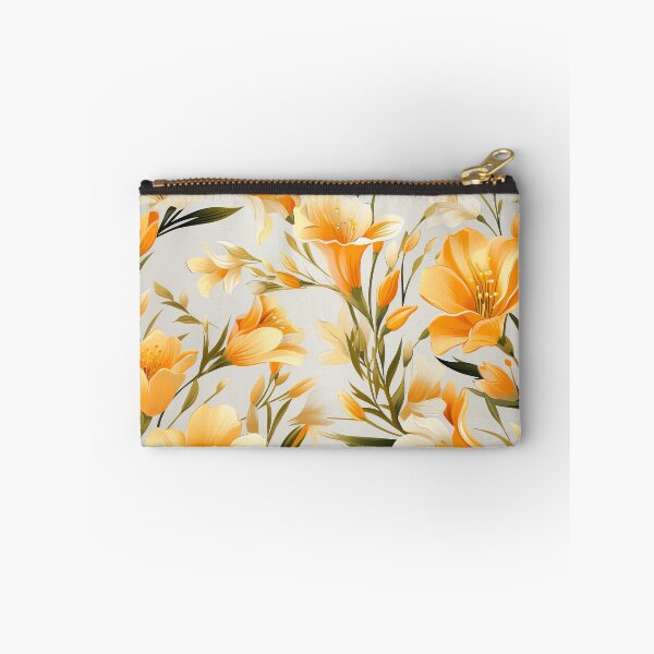 Item preview, Freesia Tile 04: Sun-Kissed Trumpets, Whispering on the Breeze in Ivory, Gold, and Fire, Dancing in Clusters, Dripping Sweet Perfume designed and sold by TheBrainArt.