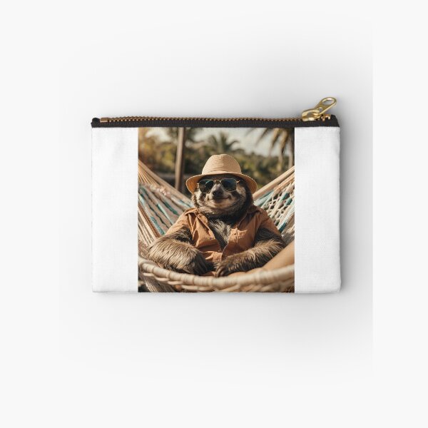 Artikelvorschau, Ein entspanntes Faultier chillt in seiner Hängematte am Strand entworfen und verkauft von CreativeSparkzz.