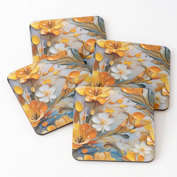 Item preview, Freesia Tile 6: Sun-Kissed Trumpets, Whispering on the Breeze in Ivory, Gold, and Fire, Dancing in Clusters, Dripping Sweet Perfume designed and sold by TheBrainArt.