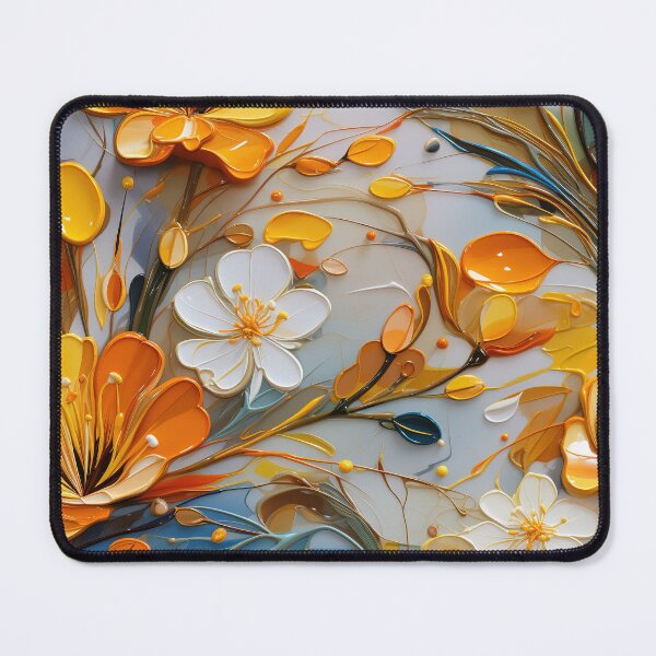 Item preview, Freesia Tile 6: Sun-Kissed Trumpets, Whispering on the Breeze in Ivory, Gold, and Fire, Dancing in Clusters, Dripping Sweet Perfume designed and sold by TheBrainArt.